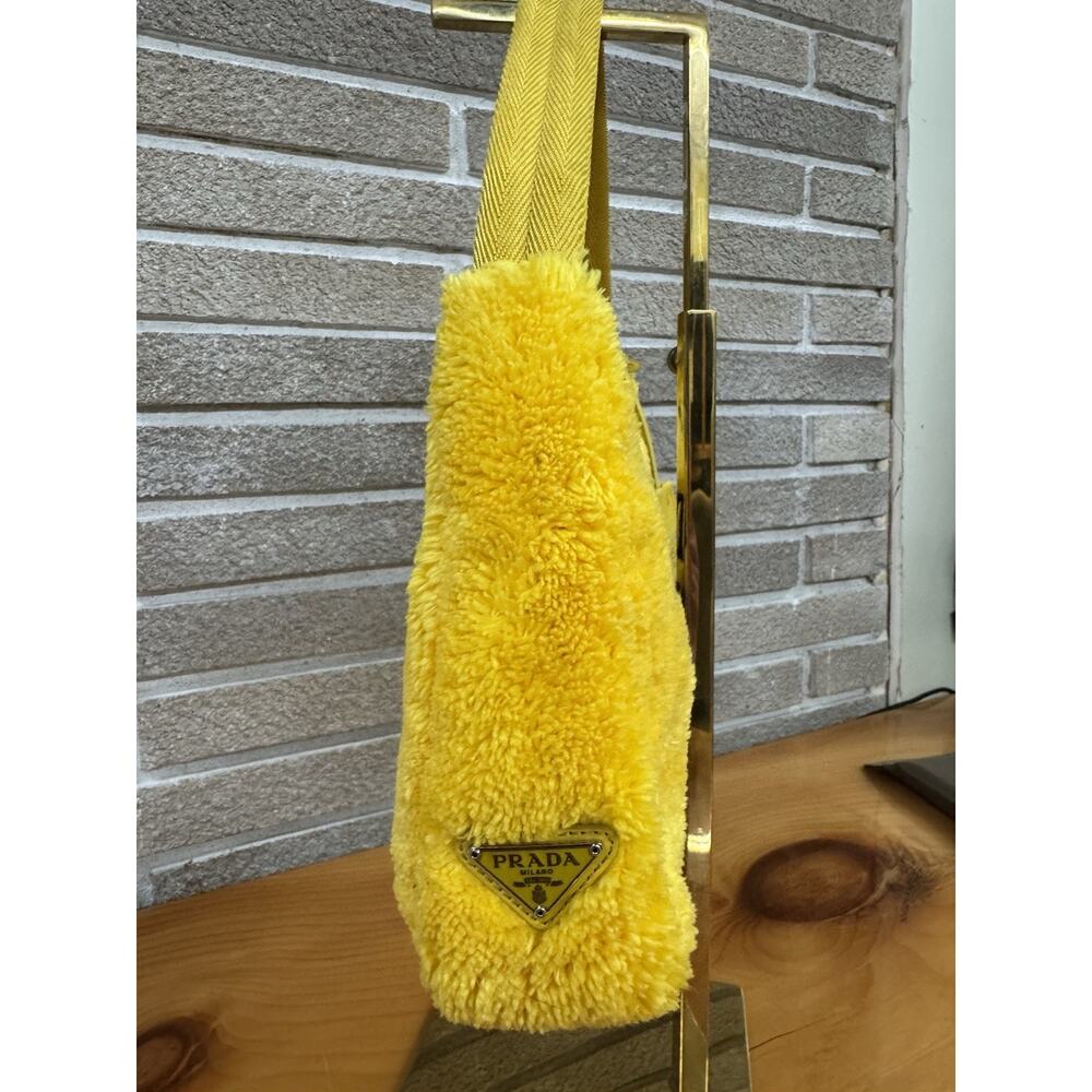 Prada Re-Edition 2000 Terry Cloth Shoulder Bag Yellow NWT - Picture 3 of 11
